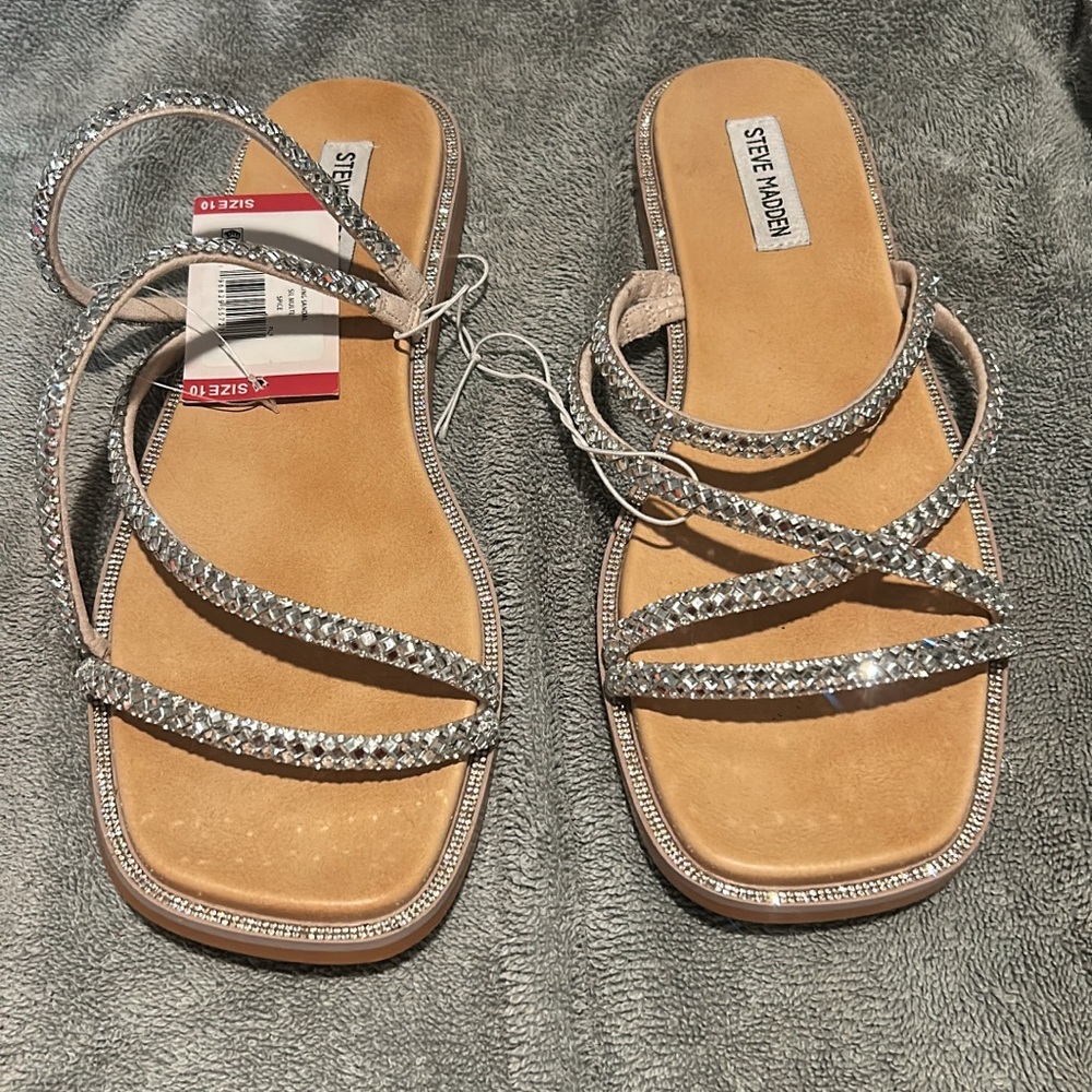 Steve Madden Silver Strappy Sandals